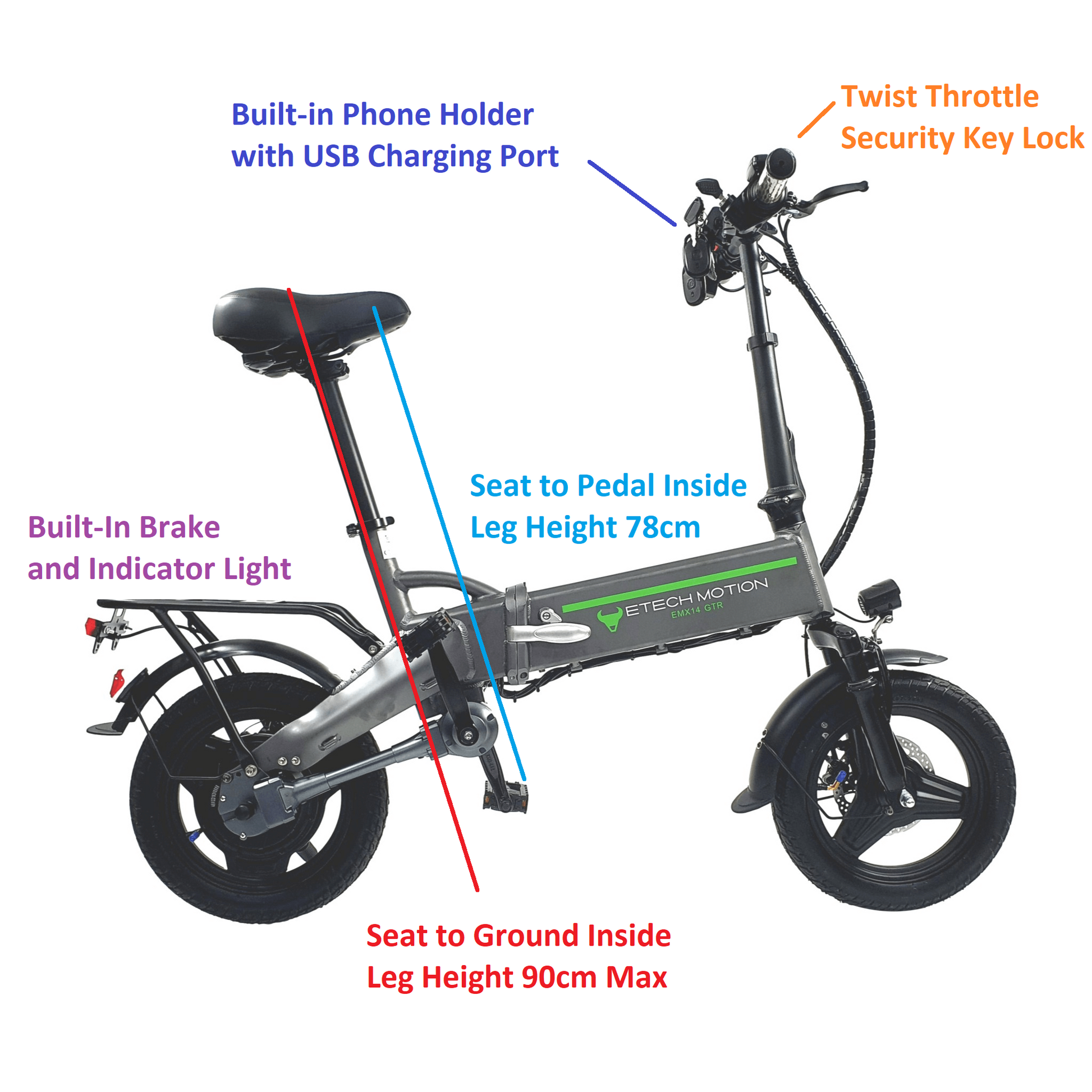 Long Range Powerful Compact Adult Electric Bike Premium 48V 500W